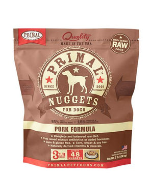 Primal Pork Formula Grain-Free Frozen Raw Nuggets Dog Food-Le Pup Pet Supplies and Grooming