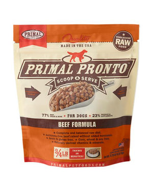 Primal Pronto Beef Formula Grain-Free Frozen Raw Dog Food-Le Pup Pet Supplies and Grooming