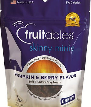 Fruitables Skinny Minis Pumpkin & Berry Flavor Soft & Chewy Dog Treats-Le Pup Pet Supplies and Grooming