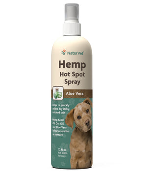 NaturVet Hemp Hot Spot Aloe Vera Spray Dog Supply 12oz.-Le Pup Pet Supplies and Grooming