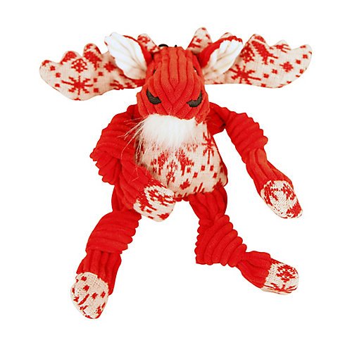 HuggleHounds Holiday Plush Corduroy Knotties Moose Dog Toy-Le Pup Pet Supplies and Grooming