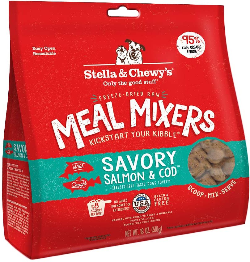 Stella & Chewy's Savory Salmon & Cod Grain-Free Freeze-Dried Raw Meal Mixers Dog Food-Le Pup Pet Supplies and Grooming
