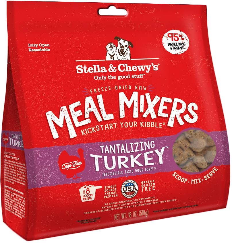 Stella & Chewy's Tantalizing Turkey Grain-Free Freeze-Dried Raw Meal Mixers Dog Food-Le Pup Pet Supplies and Grooming