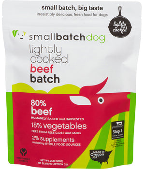 Smallbatch Lightly Cooked Beef Batch Frozen Dog Food