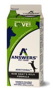 Answers Additional Raw Goat's Milk Frozen Grain-Free Dog and Cat Food-Le Pup Pet Supplies and Grooming