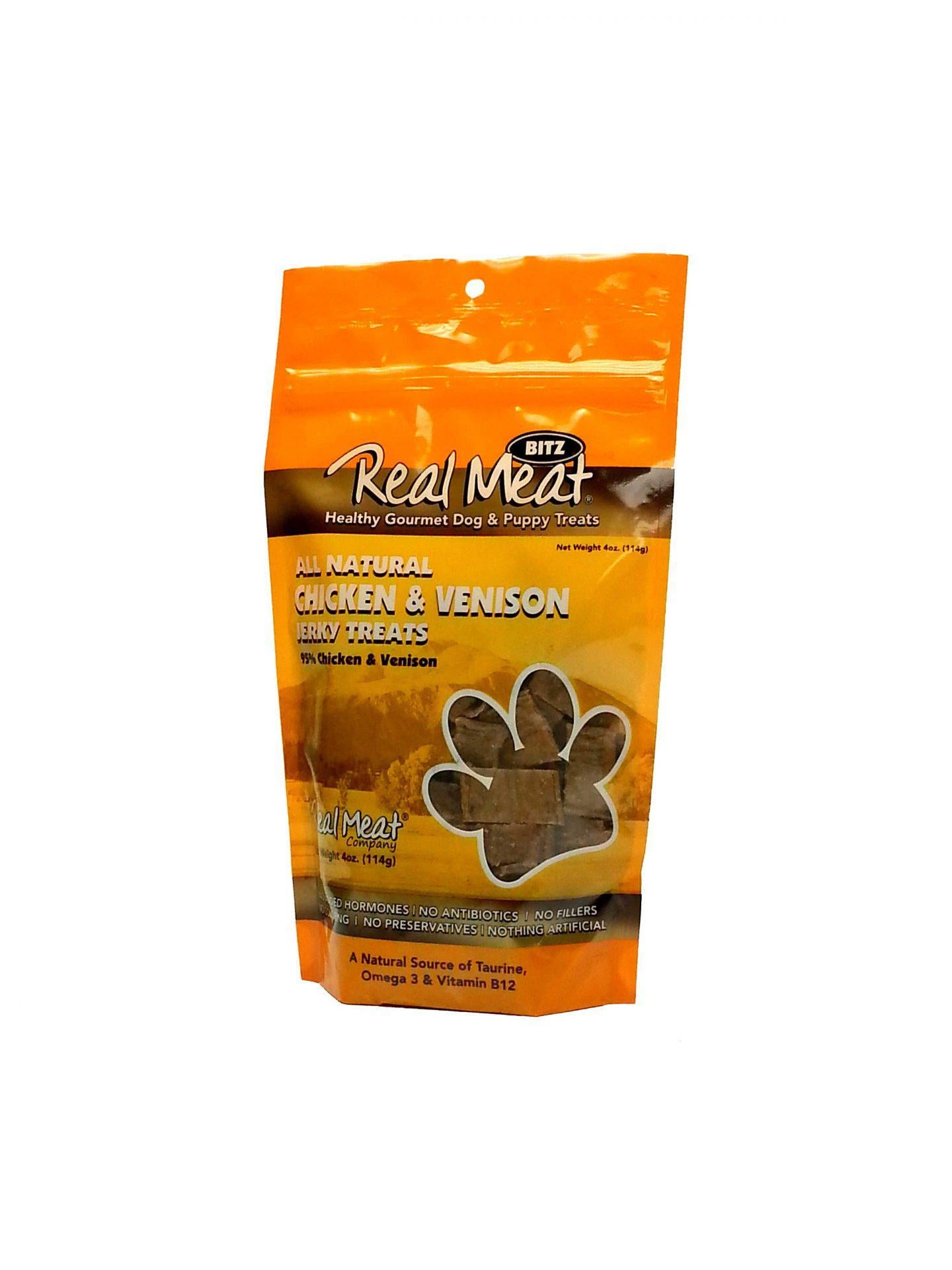The Real Meat Company Chicken & Venison Jerky Grain-Free Dog Treats-Le Pup Pet Supplies and Grooming