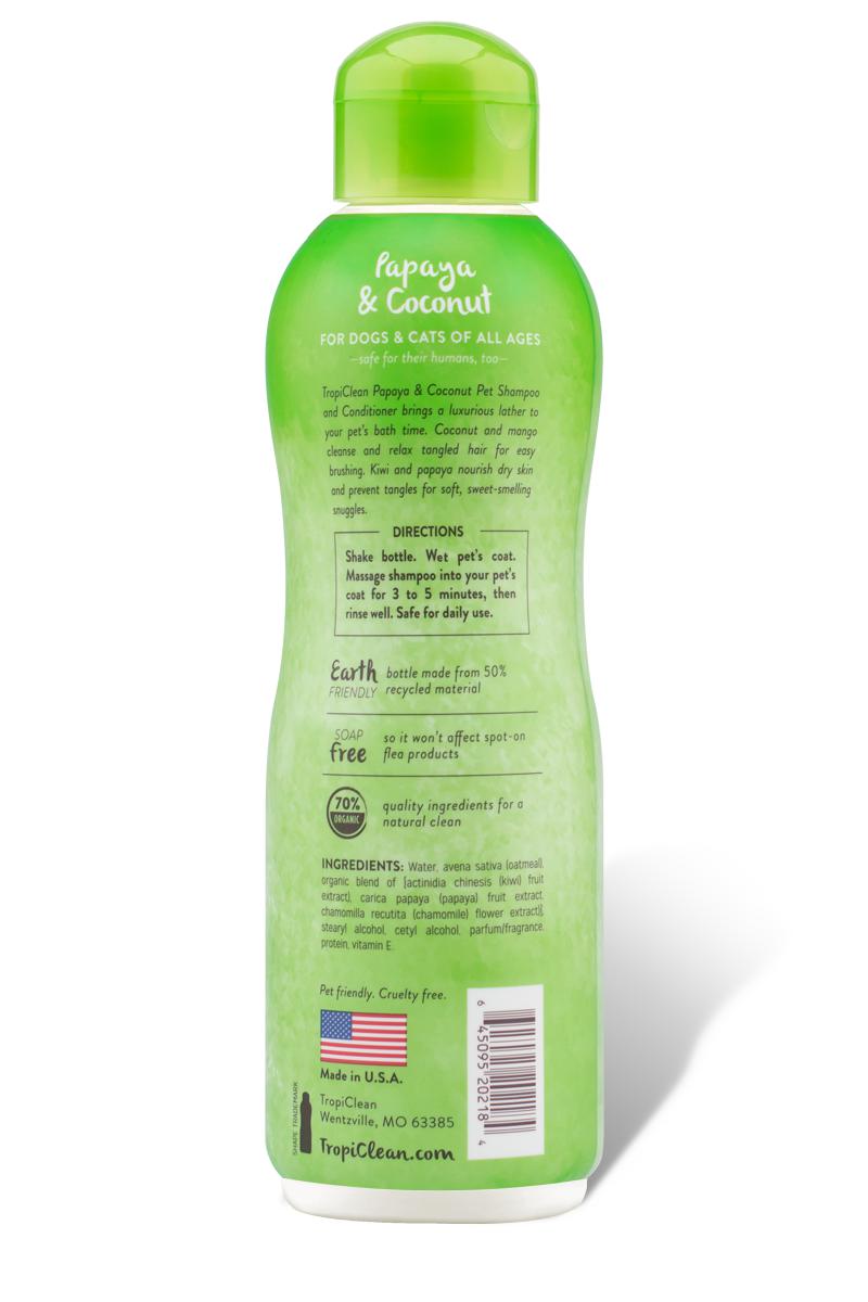 TropiClean Papaya & Coconut Luxury 2 in 1 Cleansing Pet Shampoo and Conditioner for Dogs and Cats-Le Pup Pet Supplies and Grooming