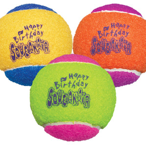 Kong Squeakair Birthday Balls Dog Toy, 3-pack, color varies-Le Pup Pet Supplies and Grooming
