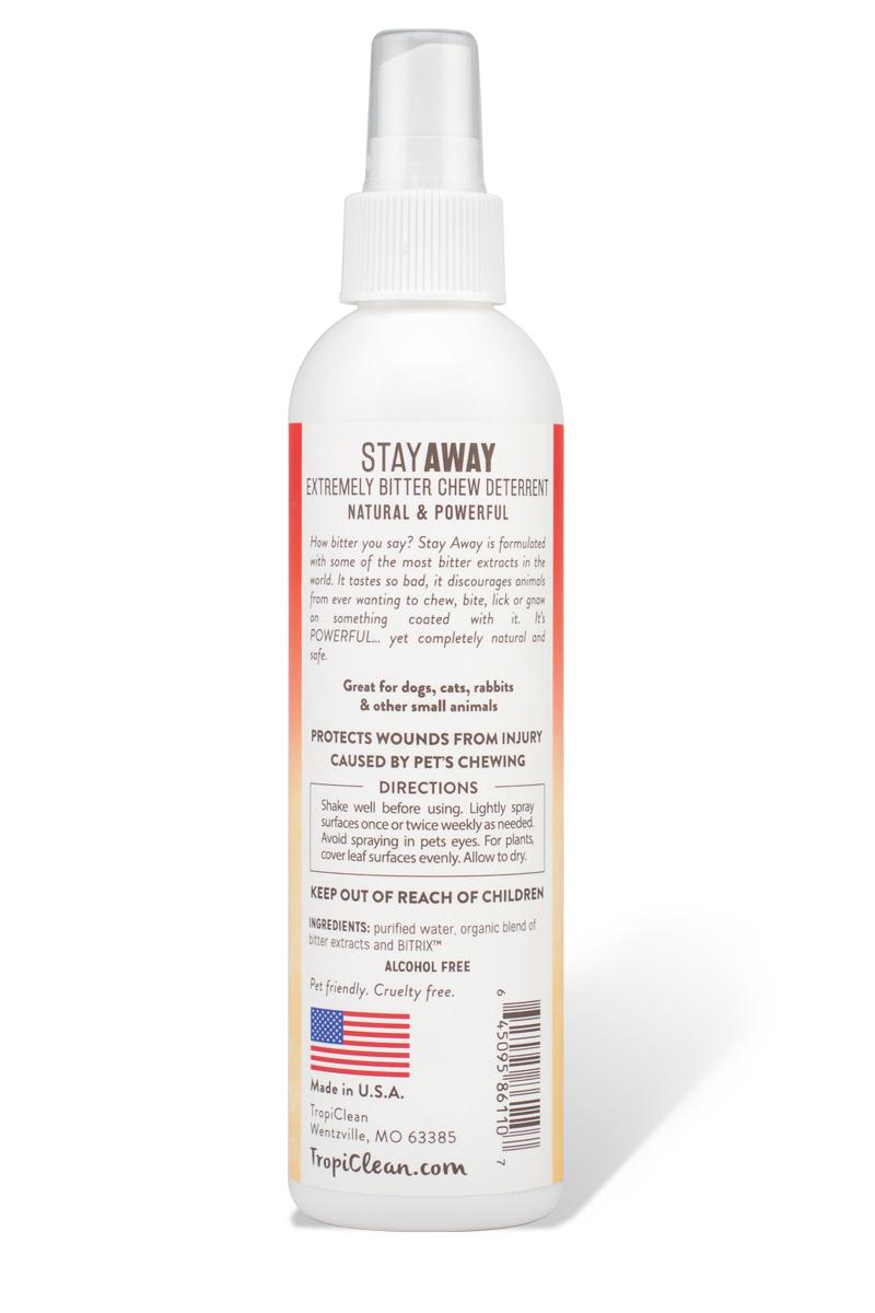 TropiClean Stay Away Chew Deterrent Spray for Dogs and Cats, 8oz.-Le Pup Pet Supplies and Grooming