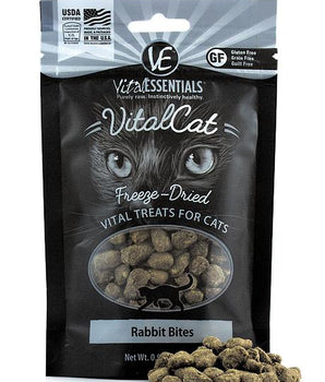 Vital Essentials Rabbit Bites Freeze-Dried Raw Grain-Free Cat Treats, 0.9oz.-Le Pup Pet Supplies and Grooming