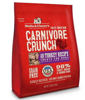 Stella & Chewy's Turkey Recipe Carnivore Crunch Grain-Free Freeze-Dried Raw Dog Treats-Le Pup Pet Supplies and Grooming