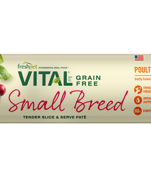 Alimento para perros con receta de aves de corral de razas pequeñas sin cereales Freshpet Vital