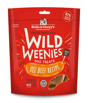 Stella &amp; Chewy's Wild Weenies Golosinas crudas para perros alimentadas con pasto, liofilizadas, 3.25 oz