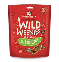 Stella &amp; Chewy's Wild Weenies Golosinas crudas liofilizadas para perros sin jaula, 3.25 oz