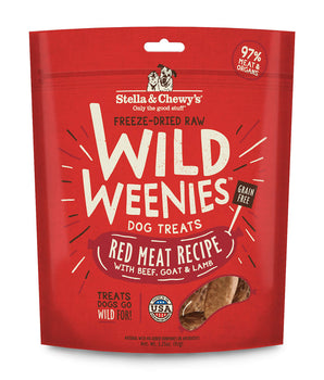 Stella &amp; Chewy's Wild Weenies Golosinas para perros crudas liofilizadas de carne roja, 3.25 oz