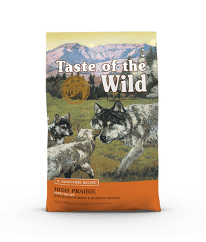 Receta Taste of the Wild High Prairie con bisonte asado y alimento seco para cachorros de venado