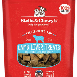 Stella & Chewy's 100% Lamb Liver Freeze-Dried Raw Dog Treats, 3oz
