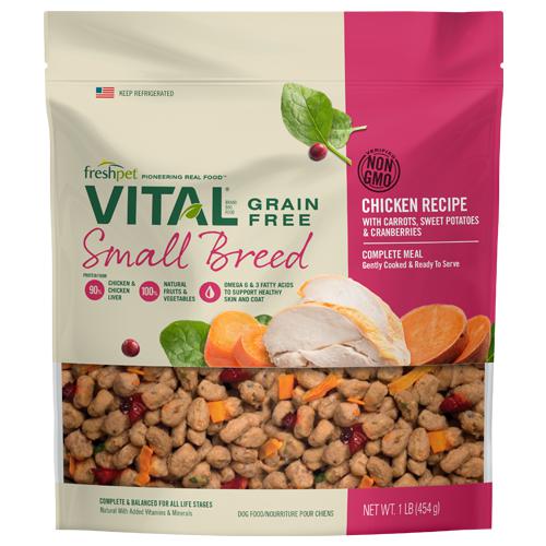 Freshpet Vital Small Breed Grain-Free Chicken Recipe with Carrots, Sweet Potatoes & Cranberries Dog Food-Le Pup Pet Supplies and Grooming